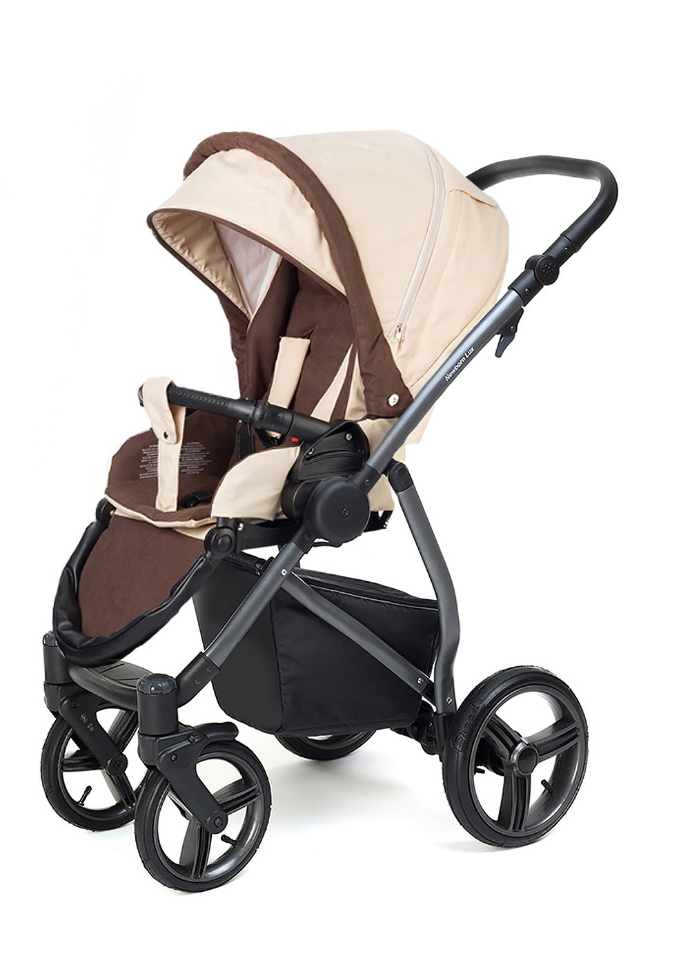 Прогулочная коляска Esspero Newborn Lux (шасси Graphite) Beige Brown