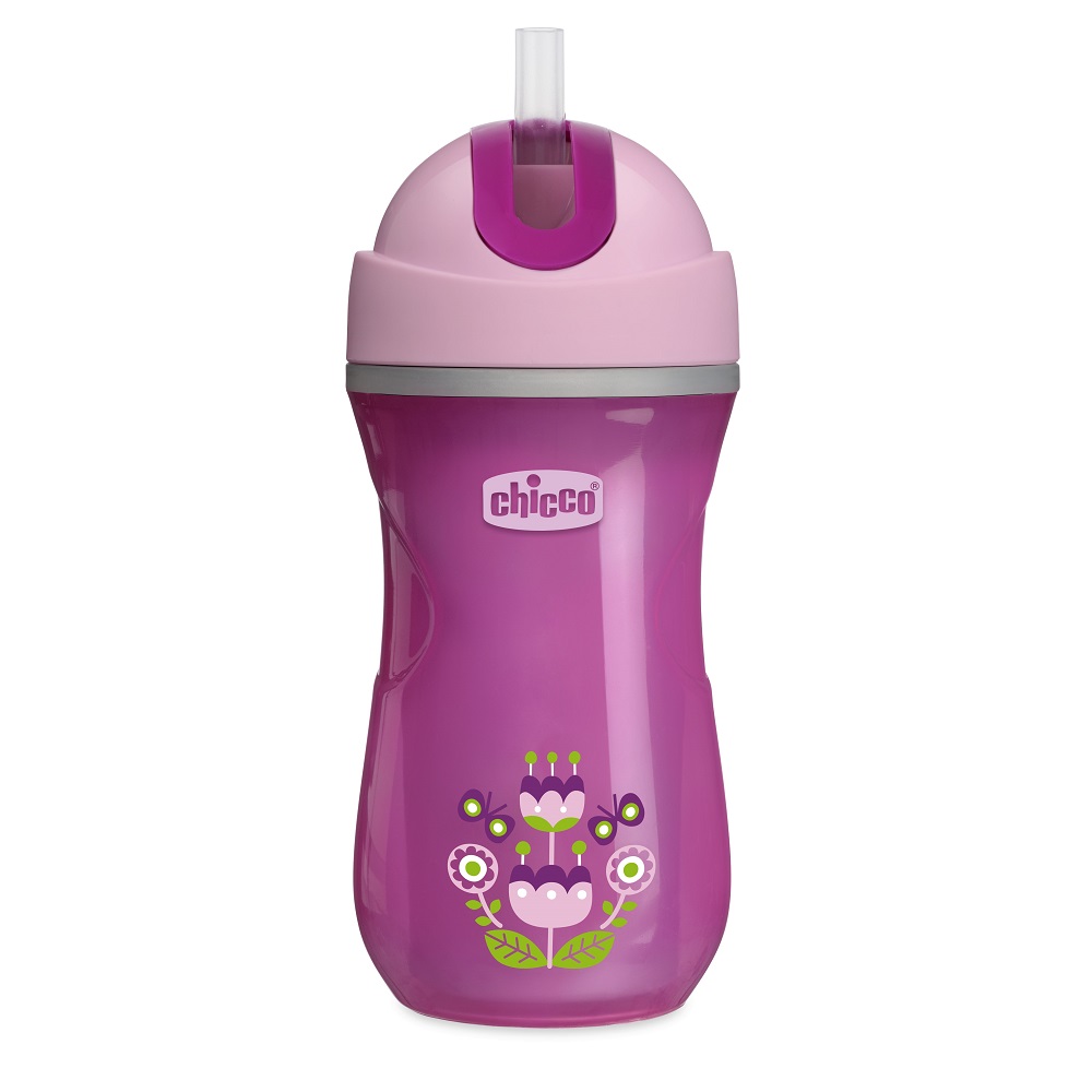 Чашка-поильник Chicco Sport Cup (трубочка), 14 мес.+, 266 мл, арт. 340624033 Розовый