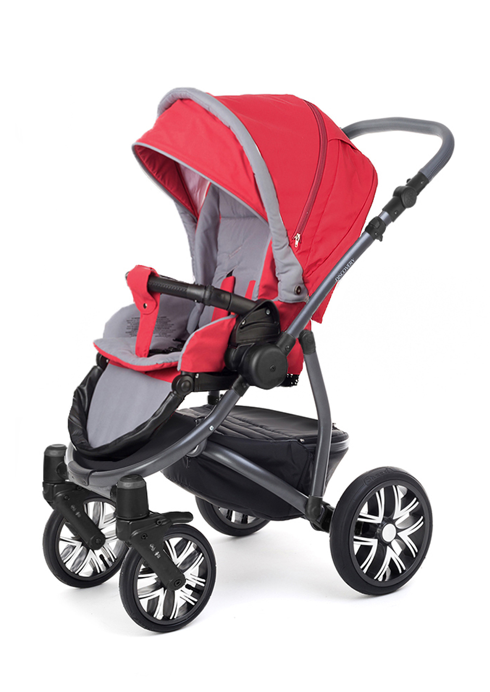Прогулочная коляска Esspero Discovery (шасси Graphite) Red Grey