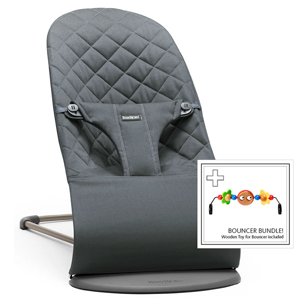 Детский шезлонг с игрушкой BabyBjorn Balance Bliss Антрацитовый