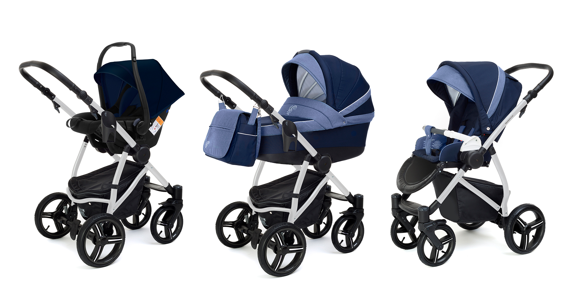 Коляска 3 в 1 Esspero Grand Newborn Lux (шасси Grey) Deep Night