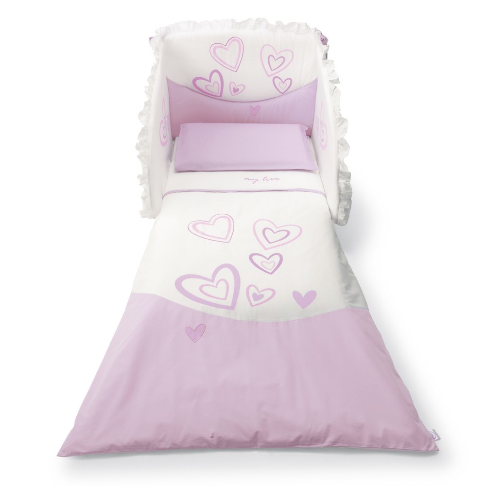 Детская комната Pali My Love Комплект в кроватку 3 предмета Pali My Love White Pink