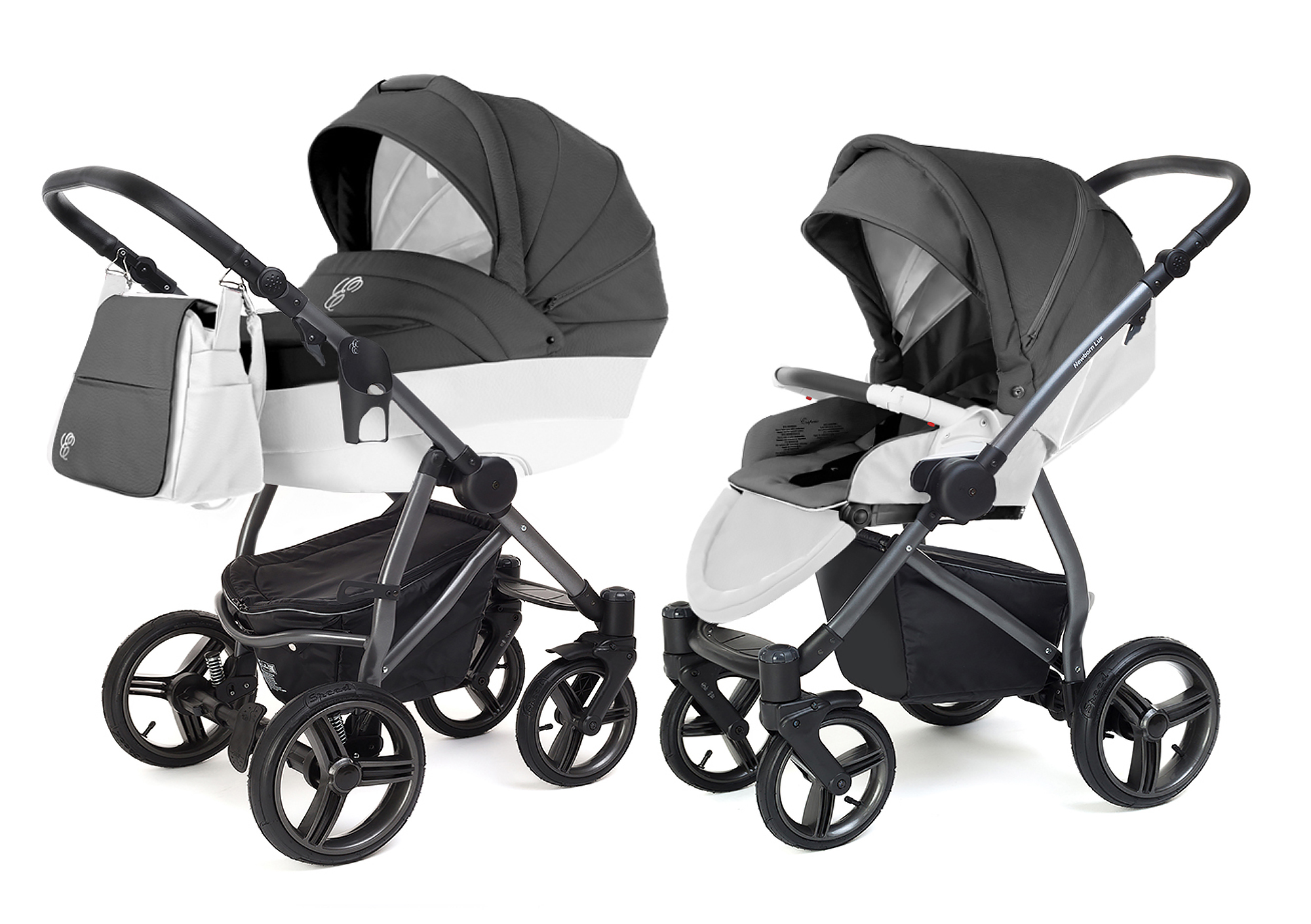 Коляска 2 в 1 Esspero Grand Newborn Lux (шасси Graphite) Grafite leatherette