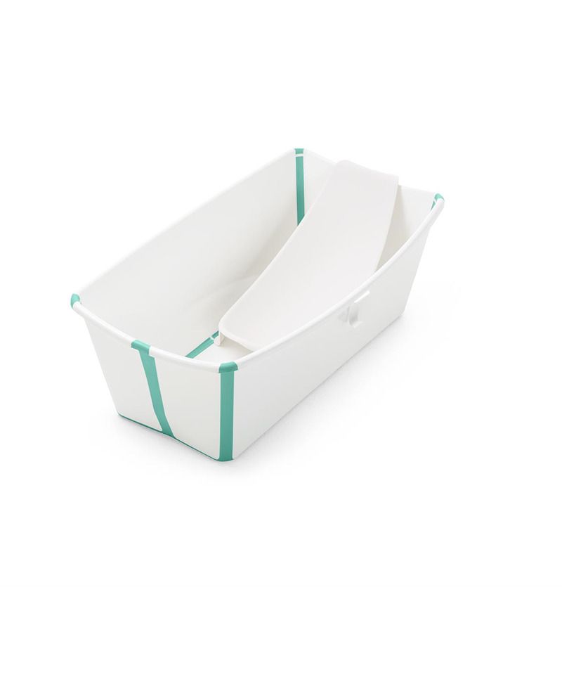 Ванночка с горкой Stokke Flexi Bath Bundle, Tub with Newborn Support White Aqua