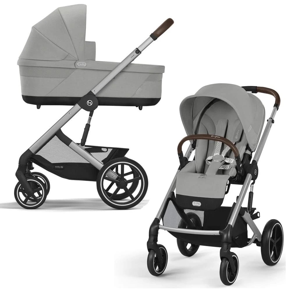 Коляска 2 в 1 Cybex Balios S Lux SLV Lava Grey с дождевиком