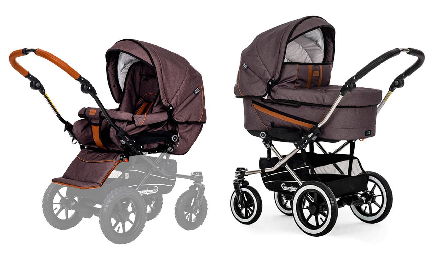 Коляска 2 в 1 Emmaljunga Edge Duo Combi Outdoor (шасси Duo S Lounge) Timber