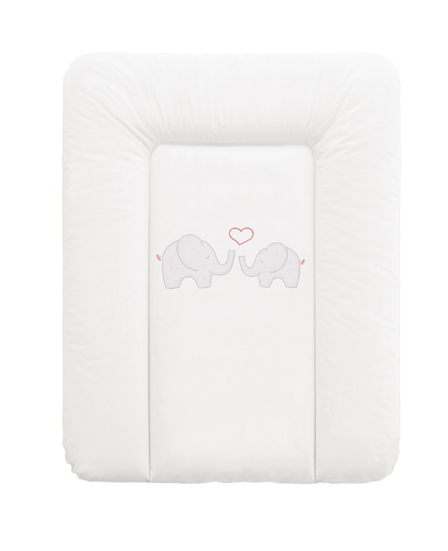 Пеленальный матрац Ceba Baby мягкий на комод 70x50 см Elephants Grey