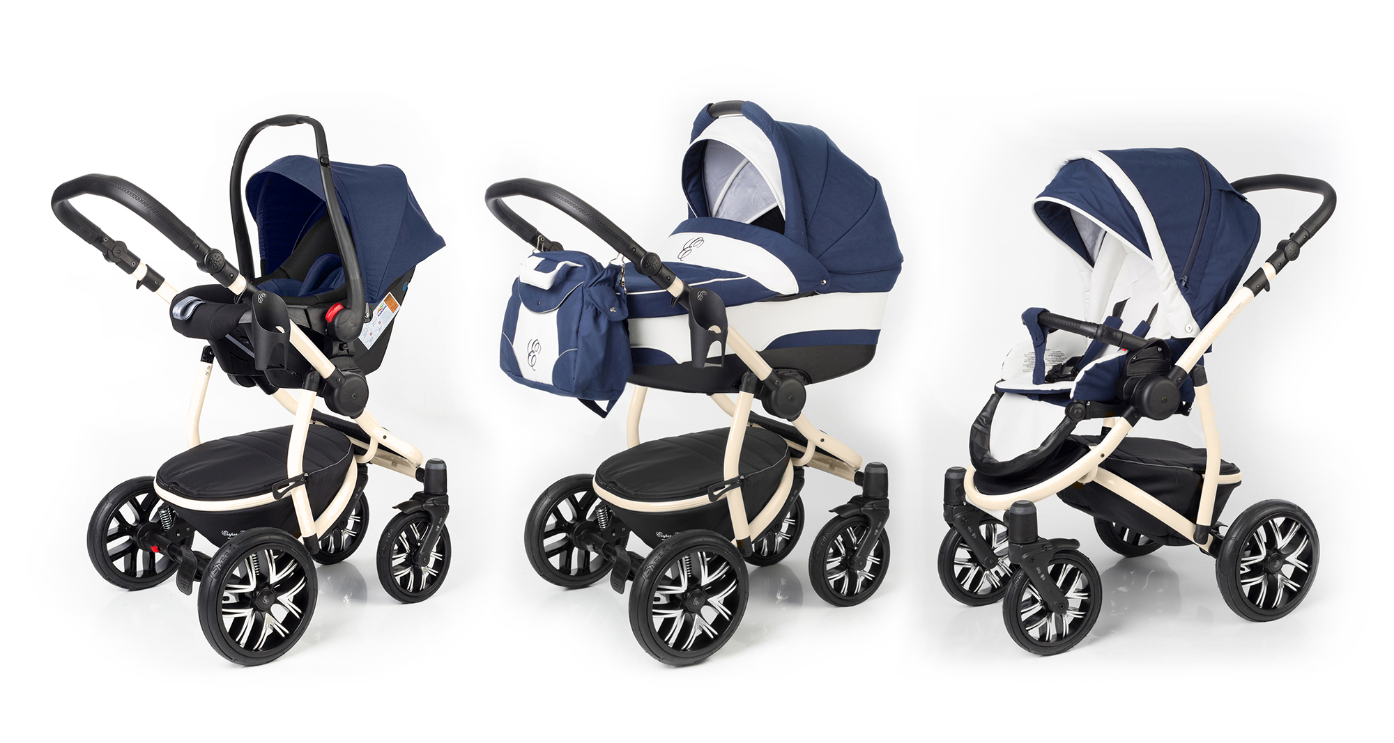 Коляска 3 в 1 Esspero Discovery (шасси Beige) Navy Lux