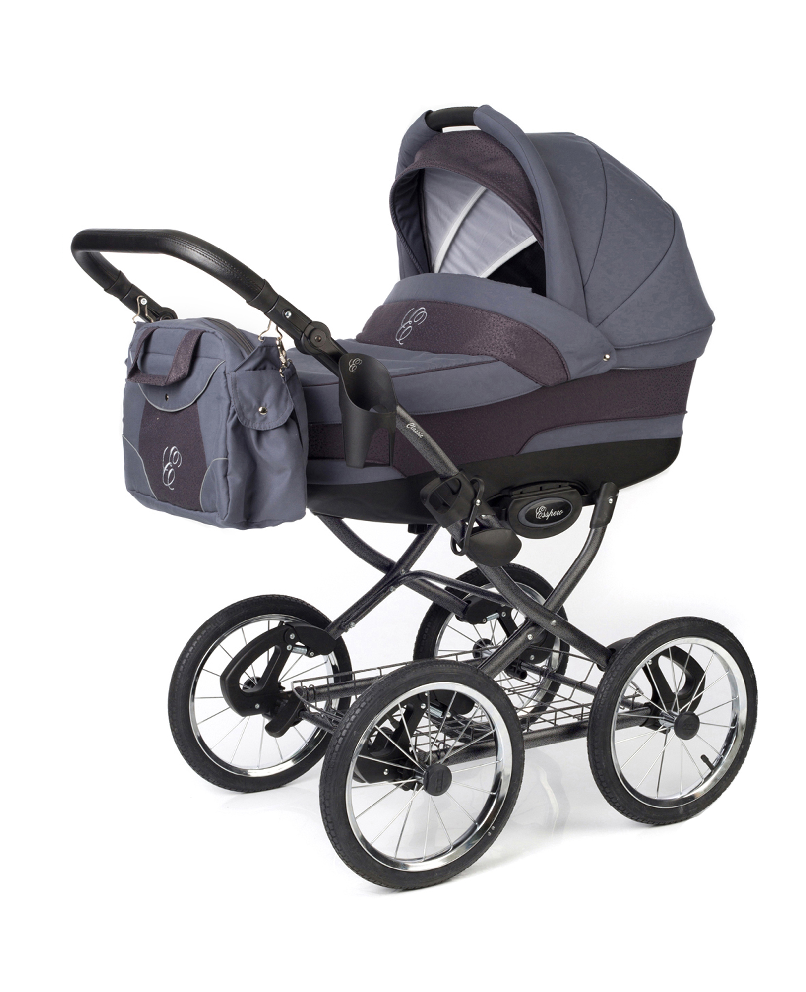 Коляска для новорожденных Esspero Classic (шасси Graphite) Dark Grey