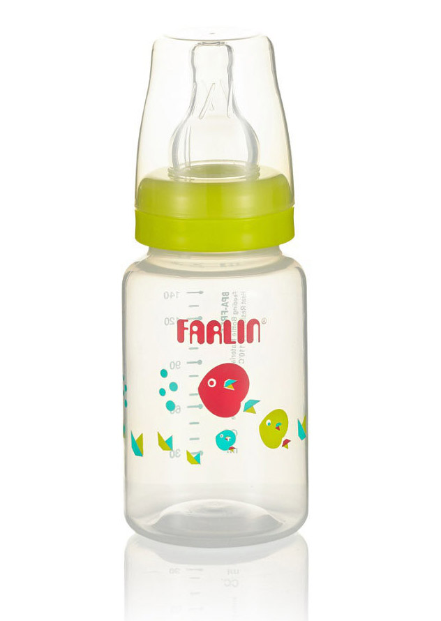 Полипропиленовая бутылочка для кормления со стандартным горлышком Farlin, 150 мл. Салатовый