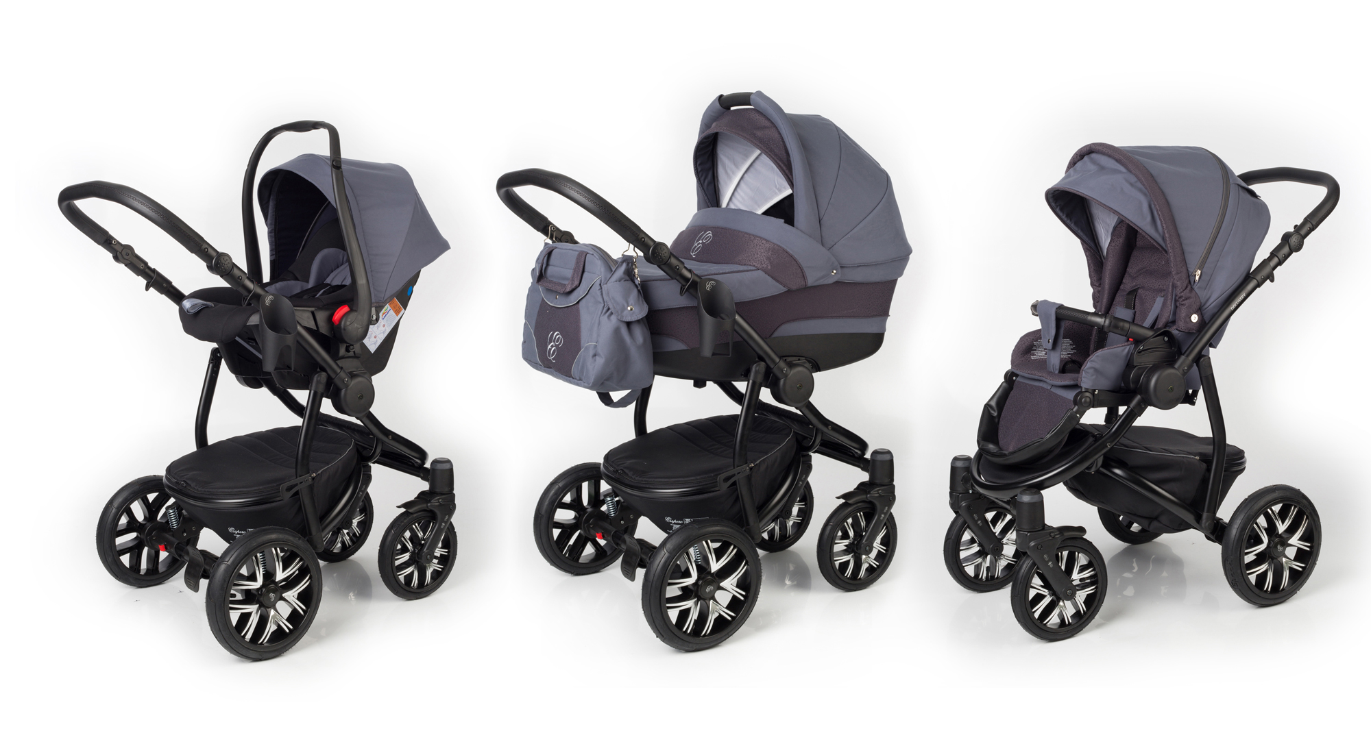 Коляска 3 в 1 Esspero Discovery (шасси Black) Dark Grey