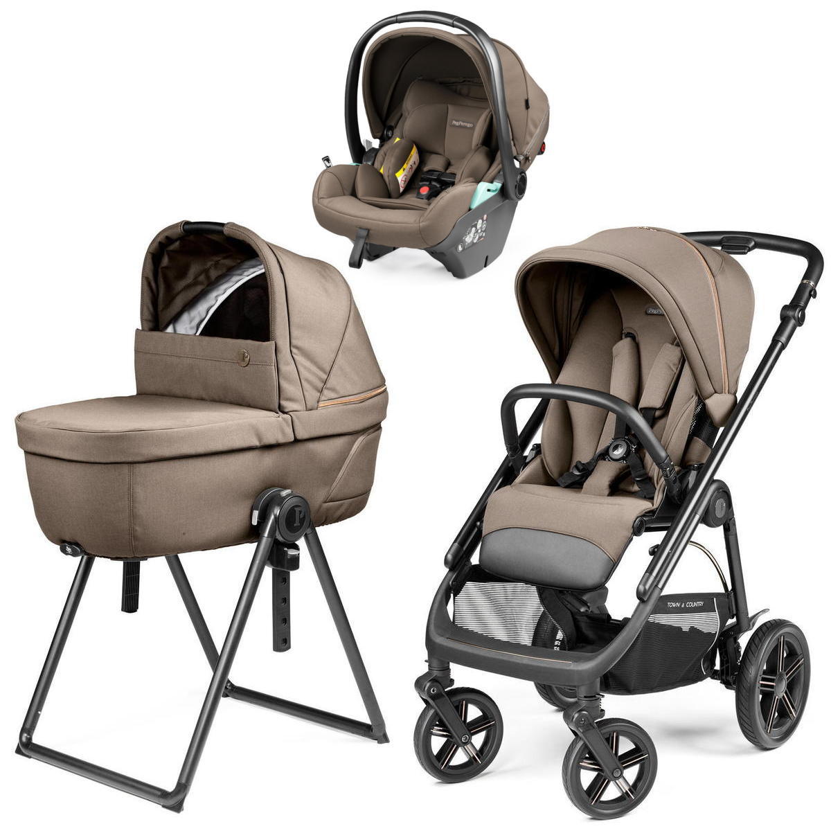 Коляска 3 в 1 Peg Perego Veloce TC Belvedere Lounge Pine Bark New