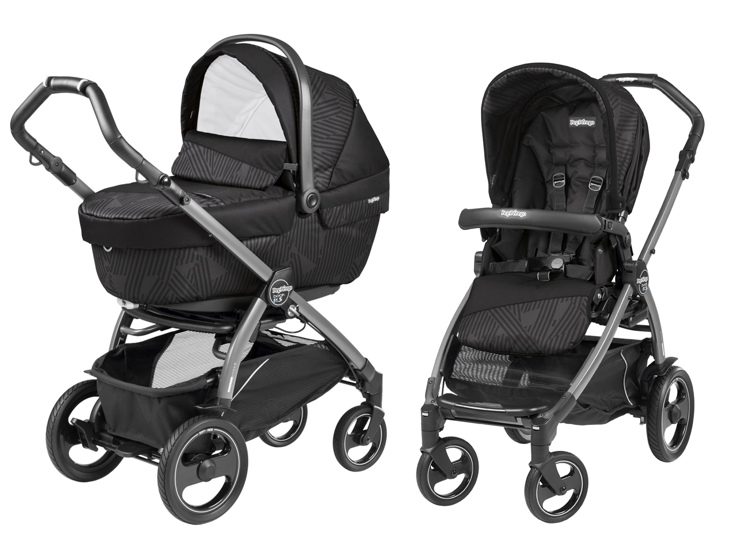 Коляска 2 в 1 Peg Perego Book 51 S XL Modular (шасси Jet) Geo Black