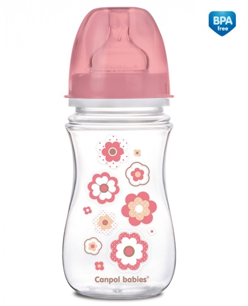 Бутылочка Canpol EasyStart Newborn baby PP, шир. горл., антикол., 240 мл, 3+, арт. 35/217 розовый