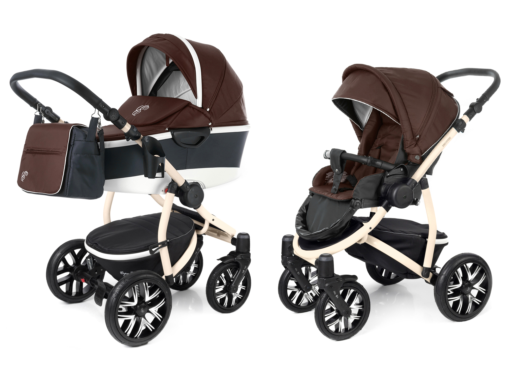 Коляска 2 в 1 Esspero Discovery Alu (шасси Beige) Brown