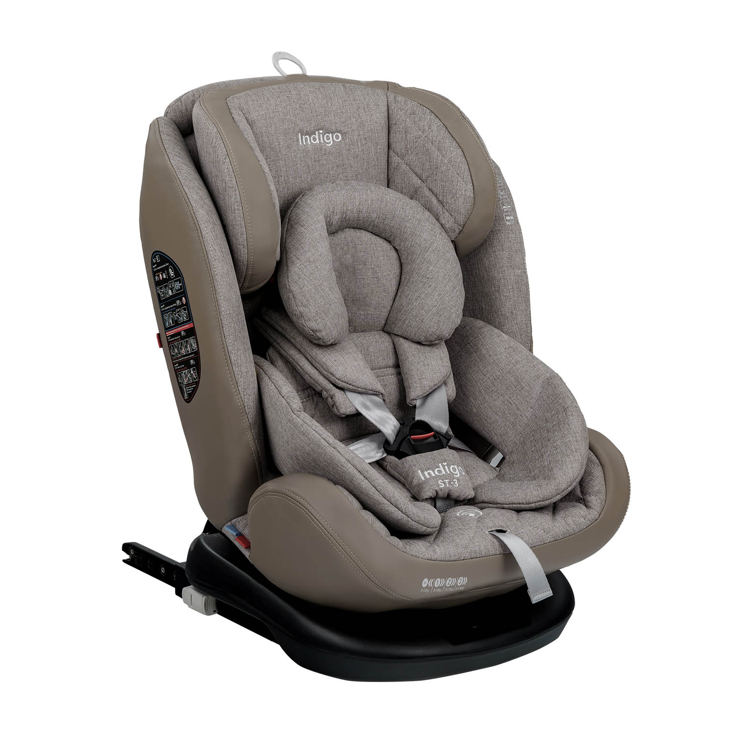 Автокресло Indigo AERO ISOFIX, ST-3, группа 0+1+2+3 бежевый лен