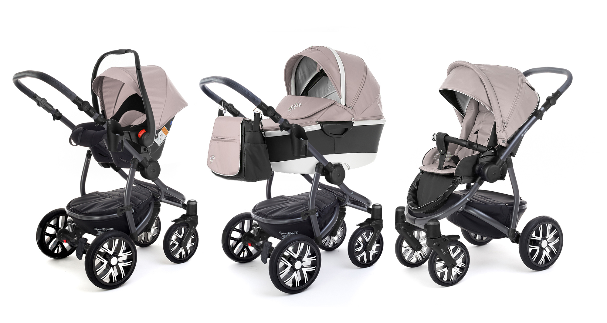 Коляска 3 в 1 Esspero Discovery Alu (шасси Graphite) Beige
