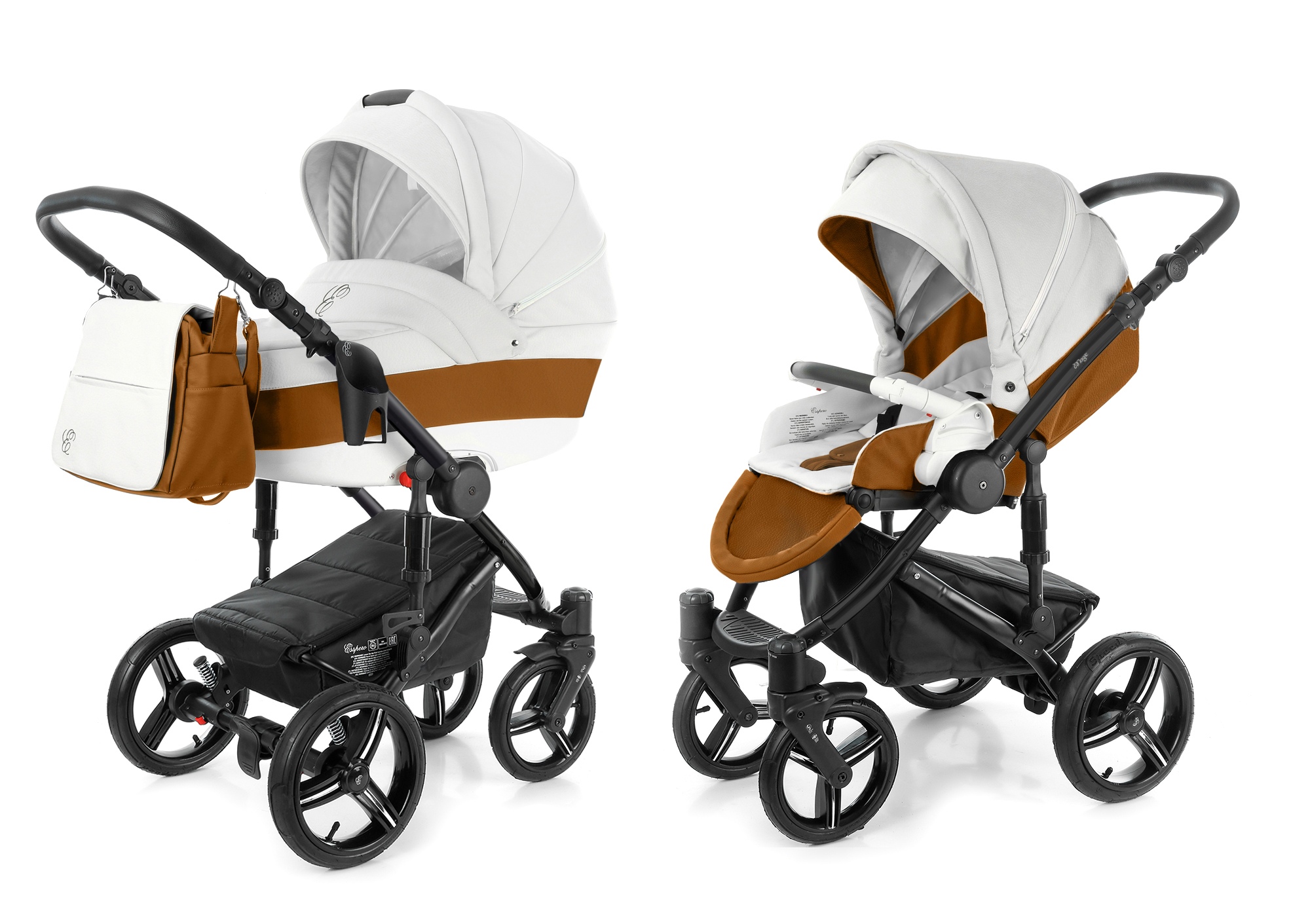 Коляска 2 в 1 Esspero Grand Magic (шасси Black) Orange leatherette