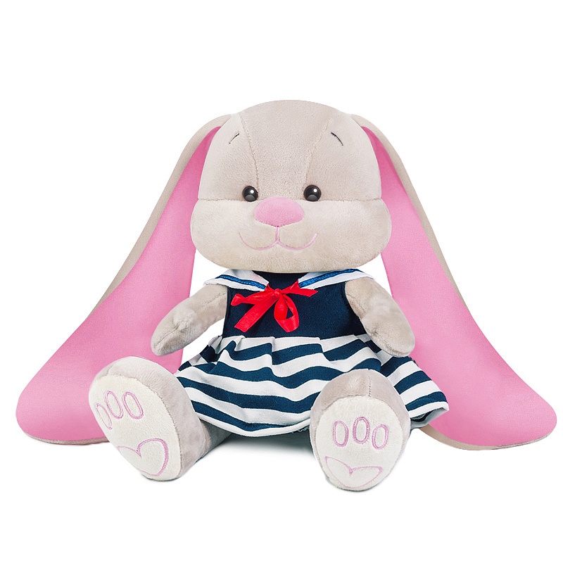 Мягкая игрушка Maxi Toys Зайка Jack&Lin (25 см) Морячка в Синем Платье с Воротником