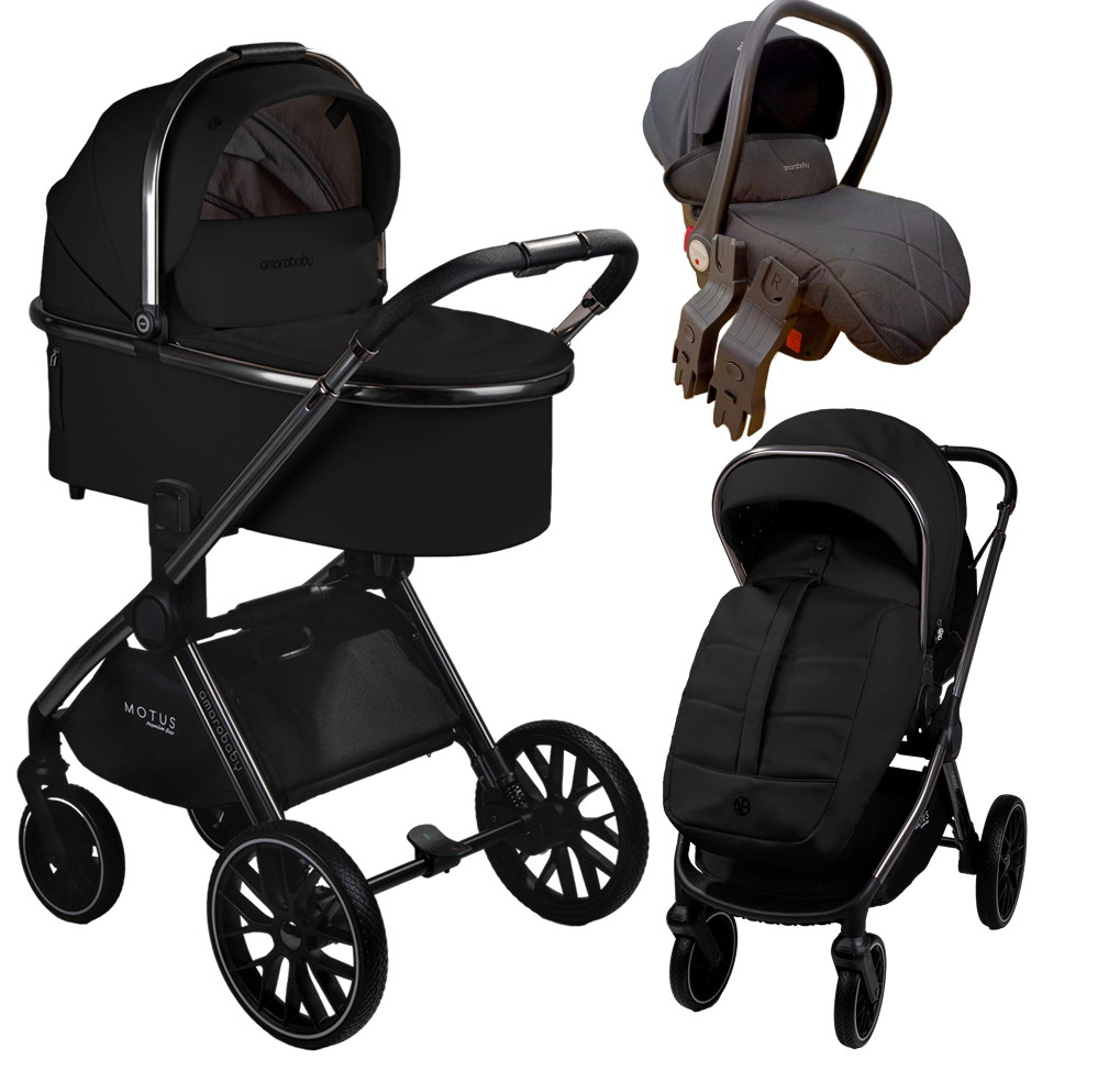 Коляска 3 в 1 Amarobaby Motus Premium Ecco черный