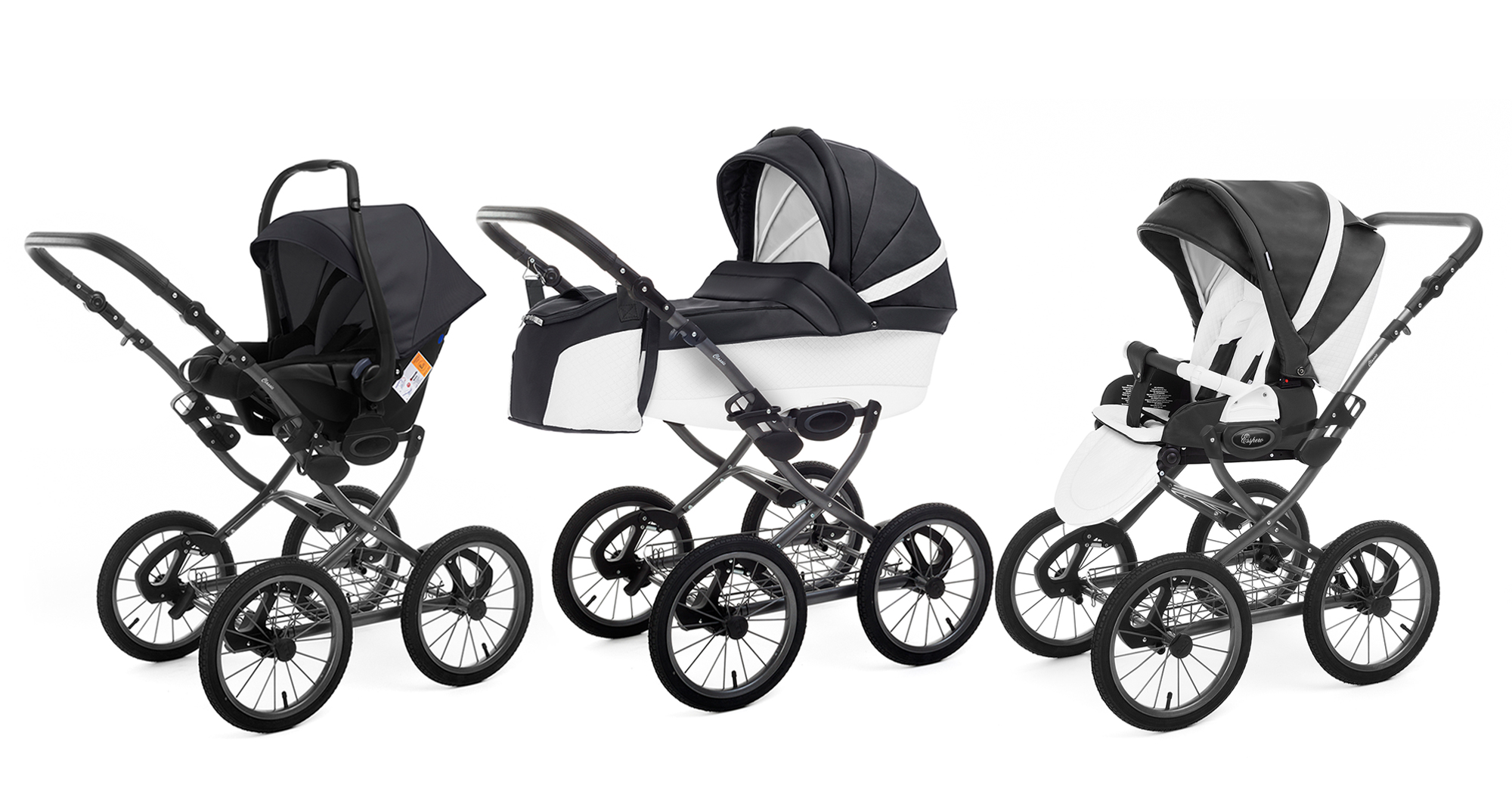 Коляска 3 в 1 Esspero Grand Classic (шасси Graphite) Nappa Graphite