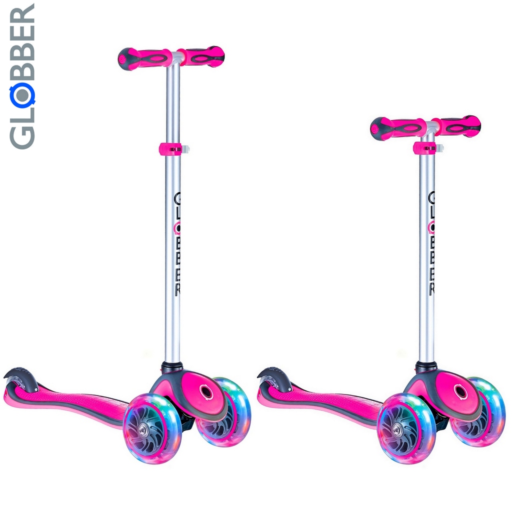 Самокат GLOBBER PRIMO PLUS LIGHTS с 3 светящимися колесами Pink