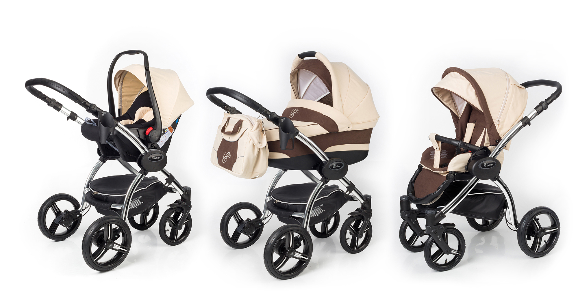 Коляска 3 в 1 Esspero I-Nova (шасси Chrome) Beige Brown