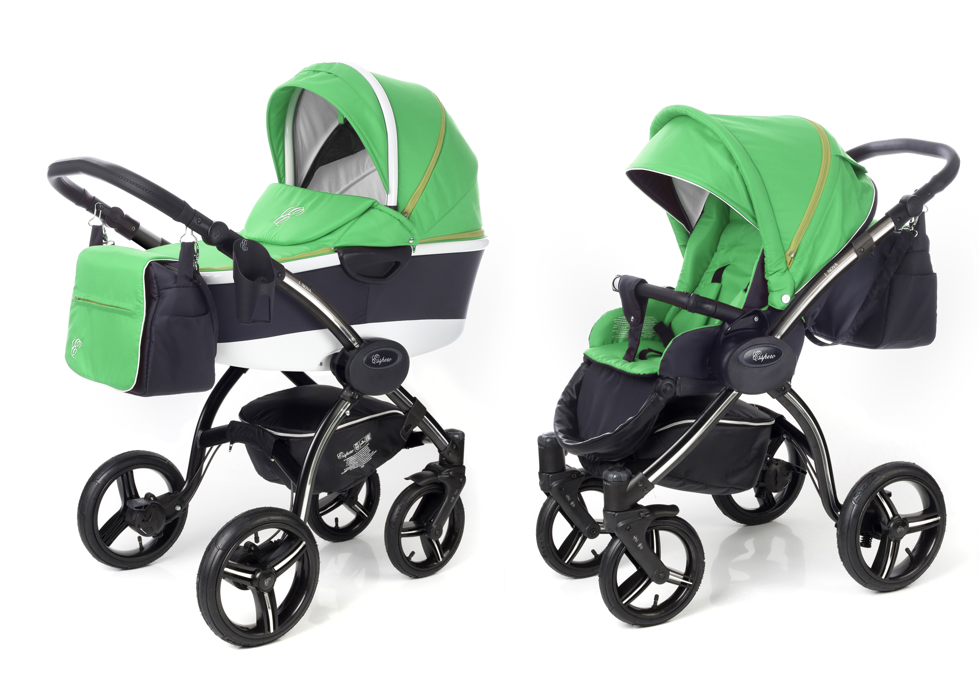 Коляска 2 в 1 Esspero I-Nova Alu (шасси Black) Green