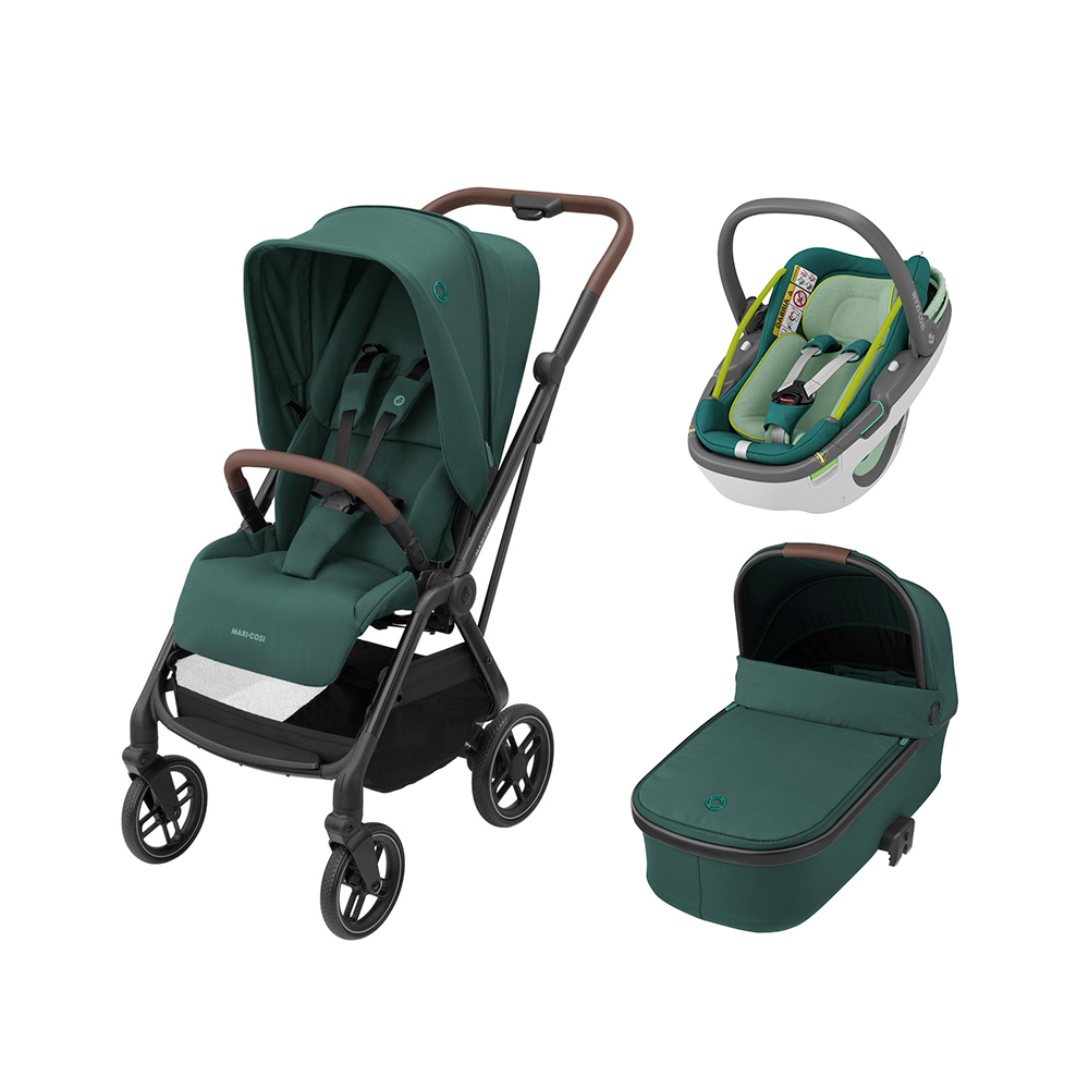 Коляска 3 в 1 Maxi-Cosi Leona Coral 360 Essential Green