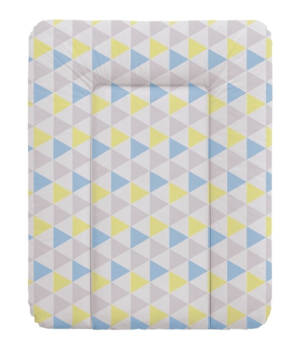 Пеленальный матрац Ceba Baby мягкий на комод 70x50 см Triangle blue-yellow