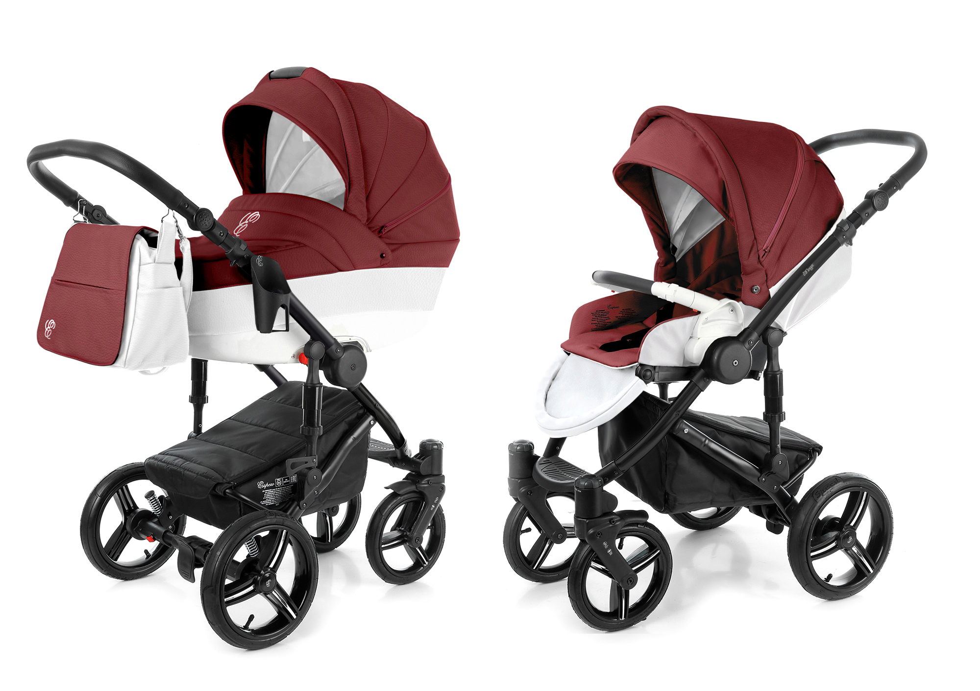 Коляска 2 в 1 Esspero Grand Magic (шасси Black) Cherry leatherette