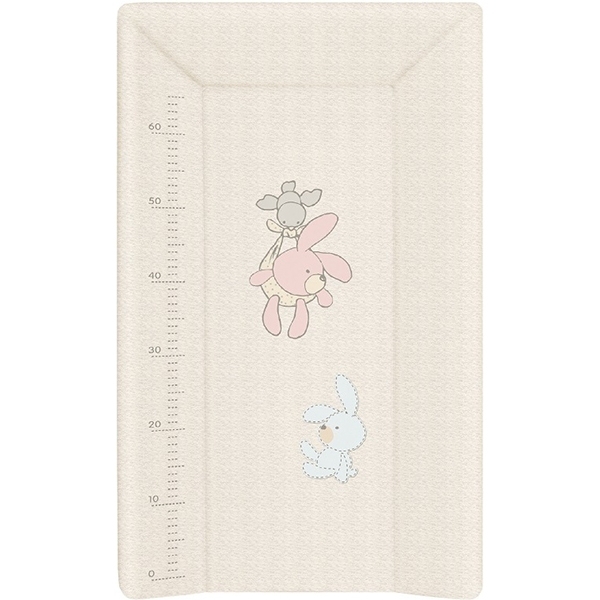 Пеленальный матрац на кровать Ceba Baby на жёстком основании 80 см Bunnies grey