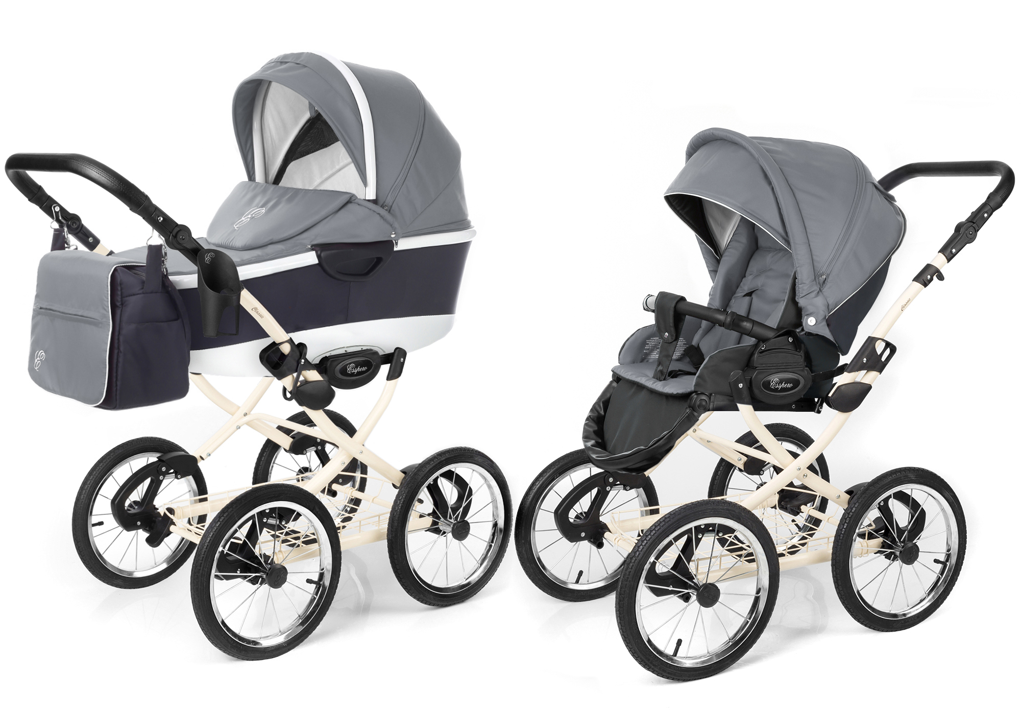 Коляска 2 в 1 Esspero Classic Alu (шасси Beige) Grey