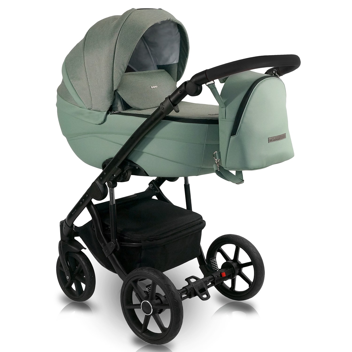 Коляска 2в1 BEXA IDEAL шалфей+шалфей кожа
