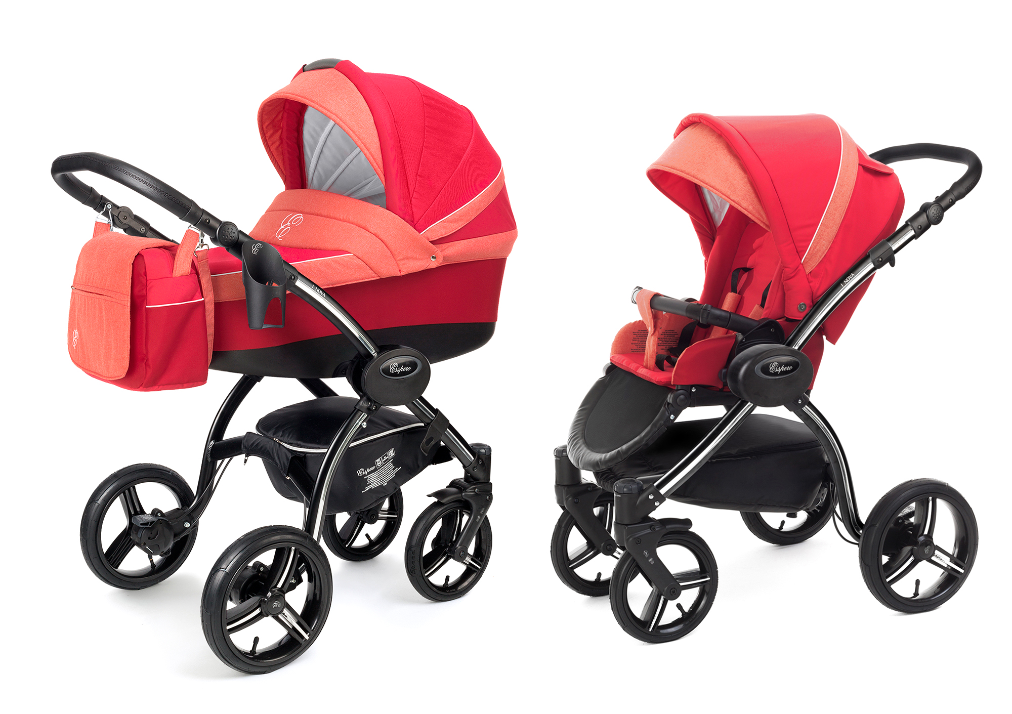 Коляска 2 в 1 Esspero Grand I-Nova (шасси Black) Red Sunset