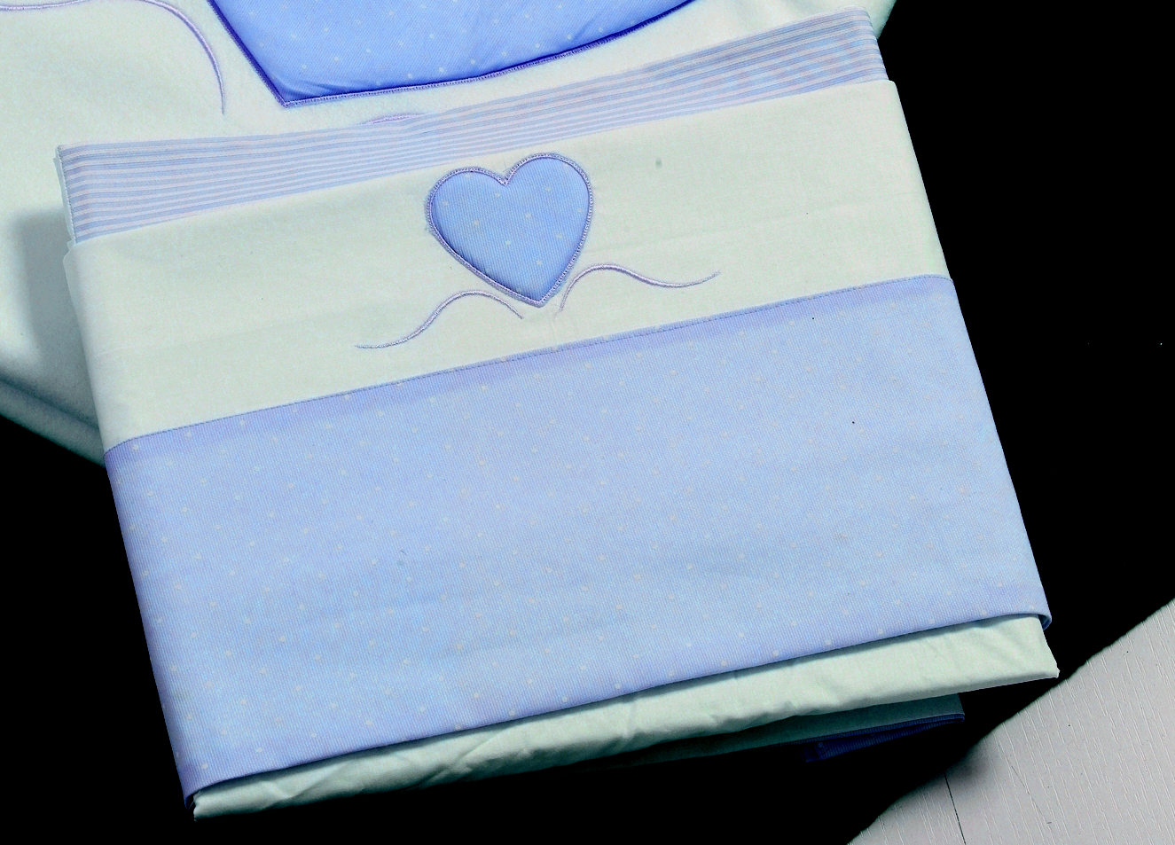 Постельный комплект Roman Baby CUORE DI MAMMA 3 предмета Light Blue (Голубой)