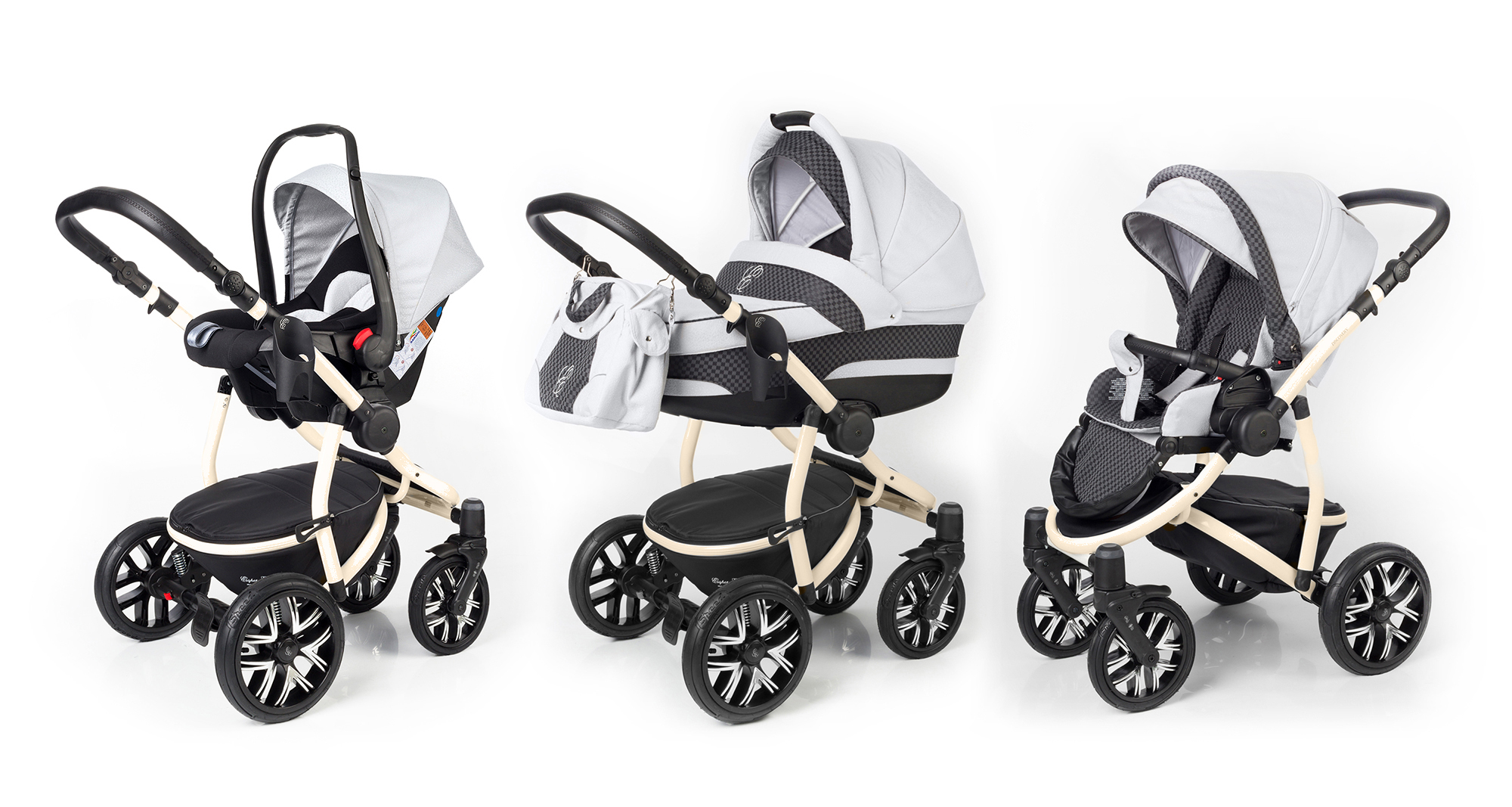 Коляска 3 в 1 Esspero Discovery (шасси Beige) Grey Carbon
