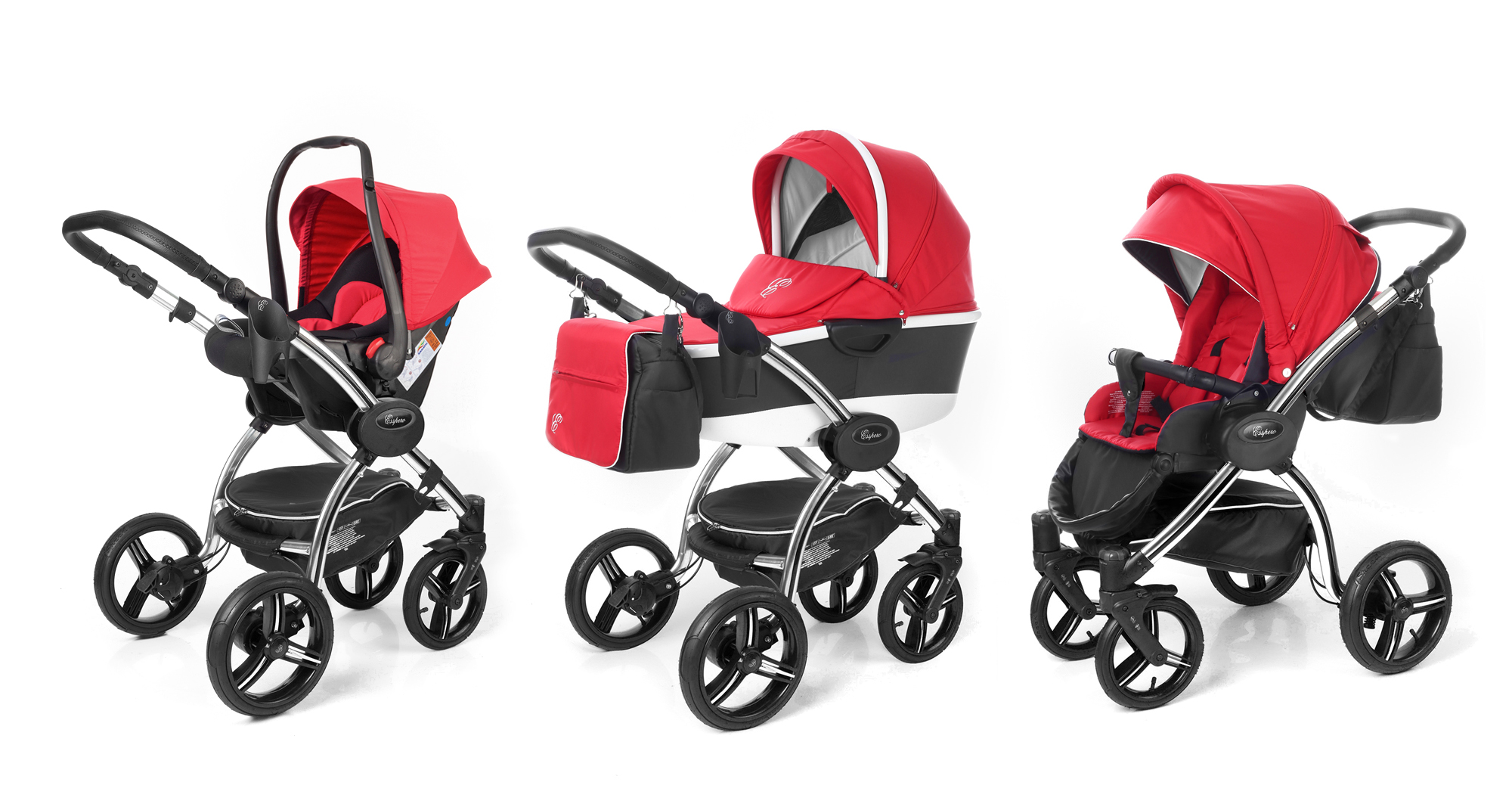 Коляска 3 в 1 Esspero I-Nova Alu (шасси Chrome) Red