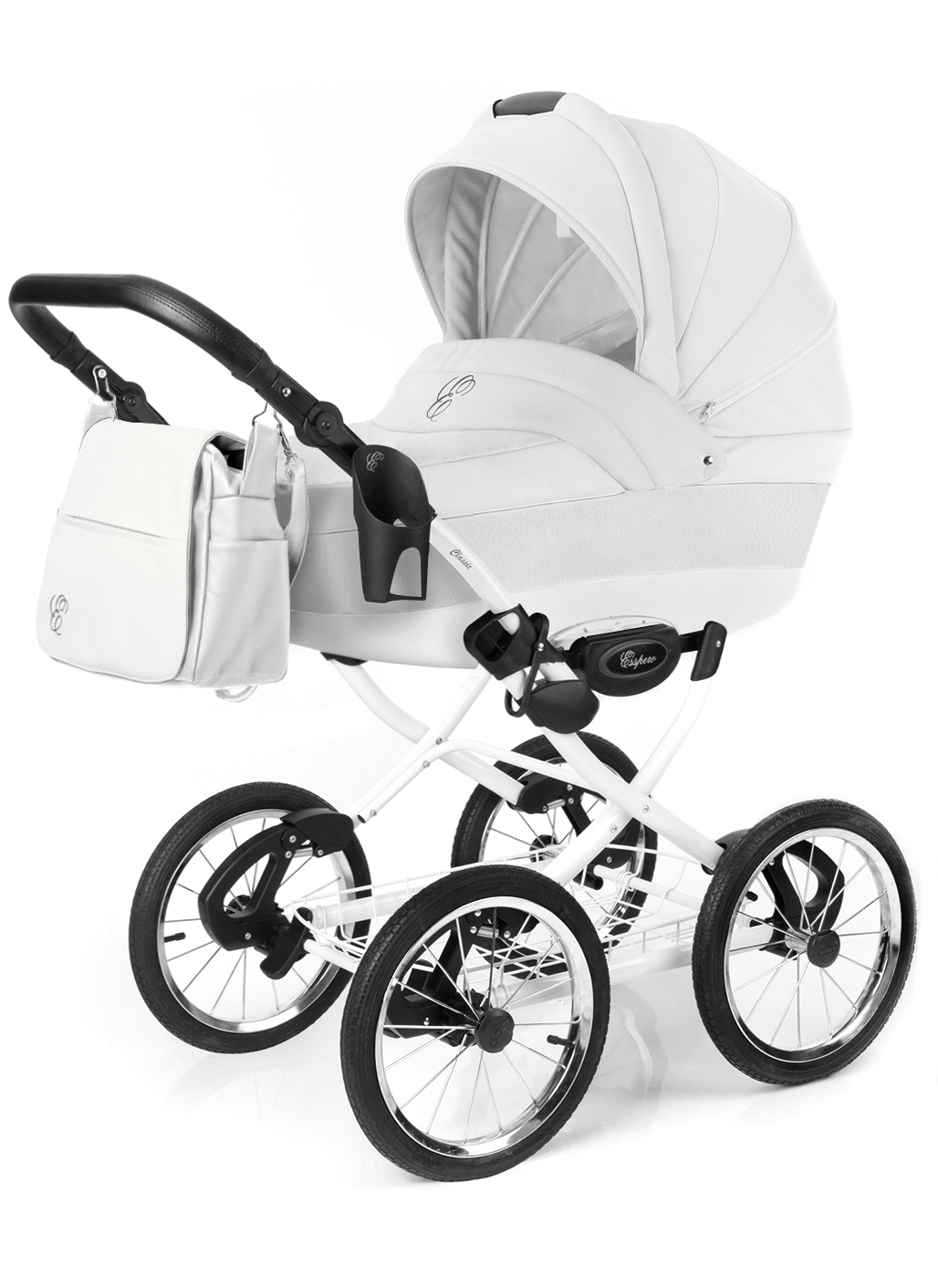 Коляска для новорожденных Esspero Grand Classic (шасси White) Argtic leatherette