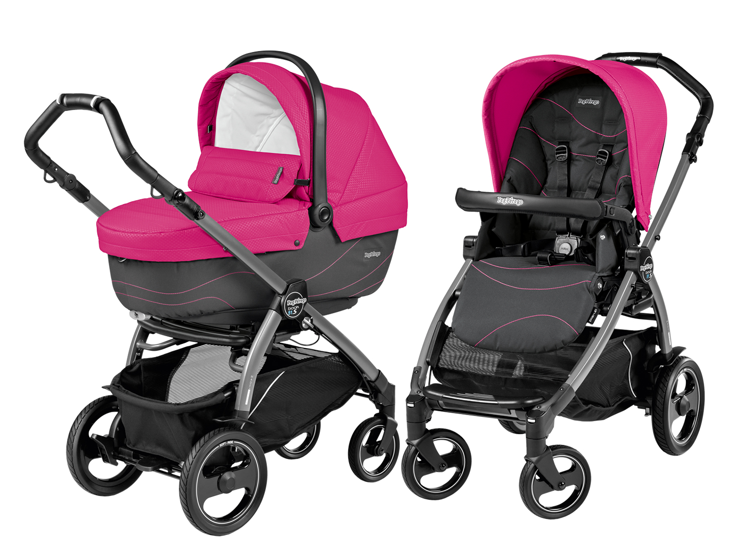 Коляска 2 в 1 Peg Perego Book 51 S XL Modular (шасси Jet) Bloom Pink