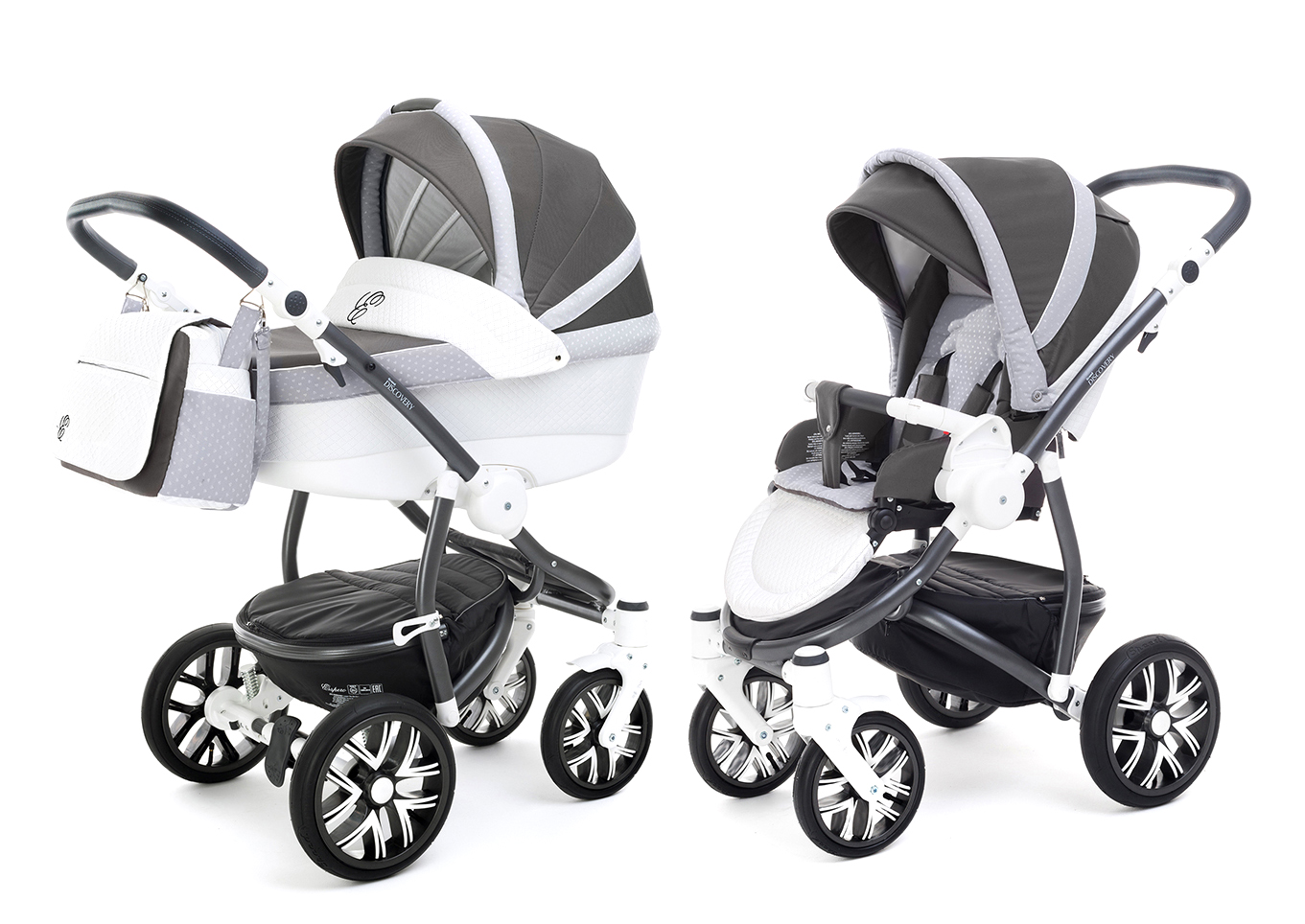Коляска 2 в 1 Esspero Grand Discovery (шасси Graphite White) Royal Silver