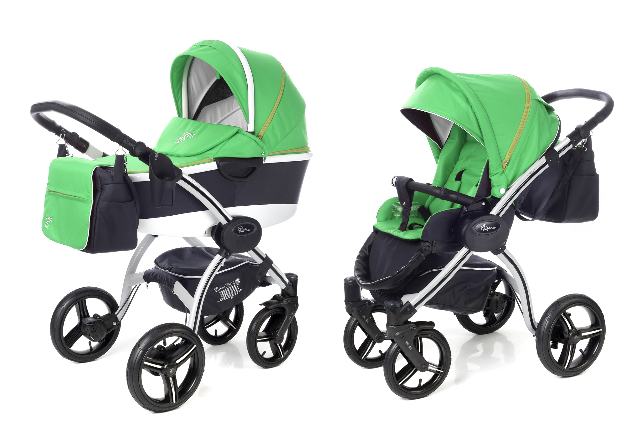Коляска 2 в 1 Esspero I-Nova Alu (шасси Grey) Green