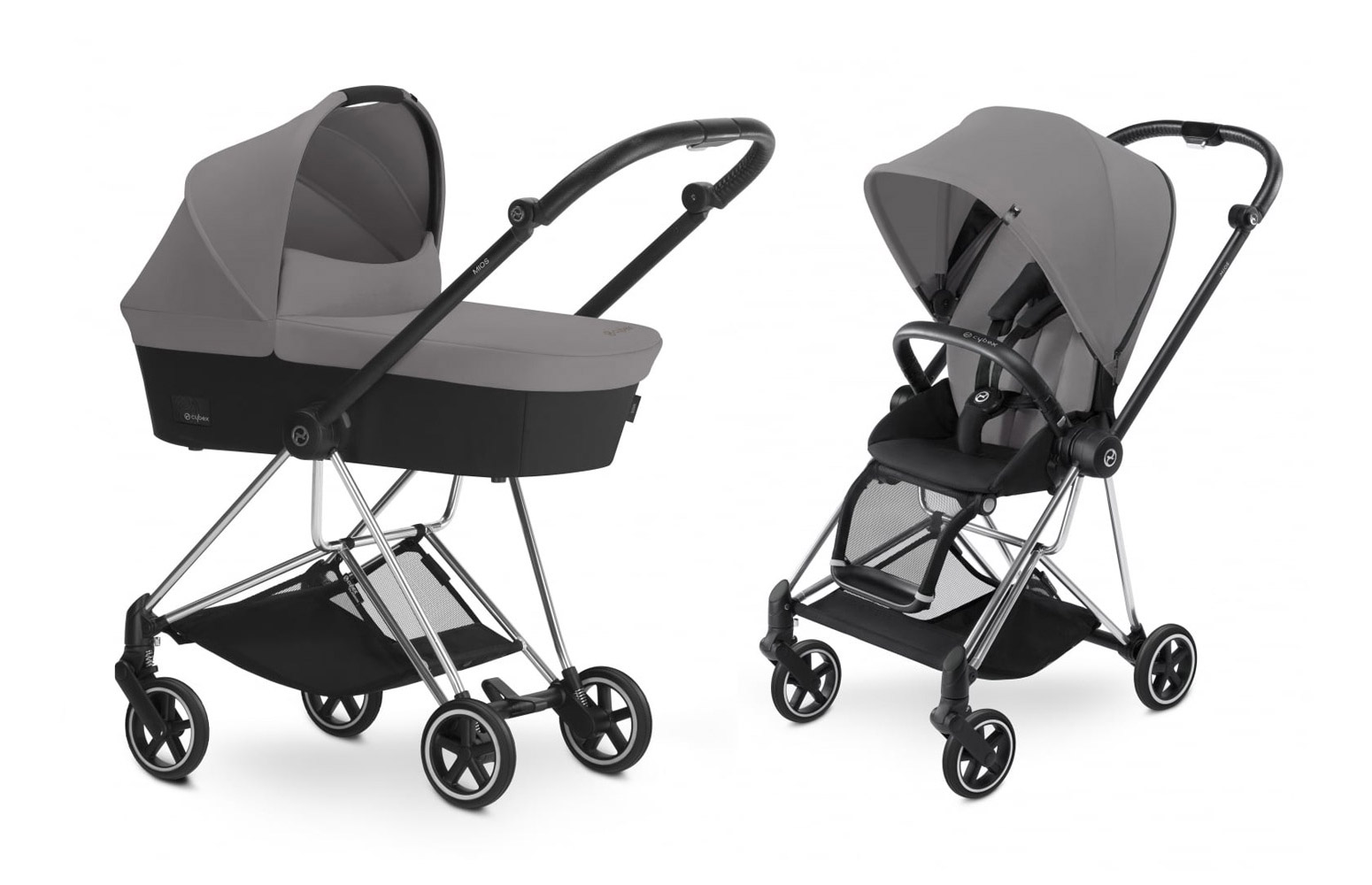 Коляска 2 в 1 Cybex MIOS (шасси Chrome) Manhattan Grey