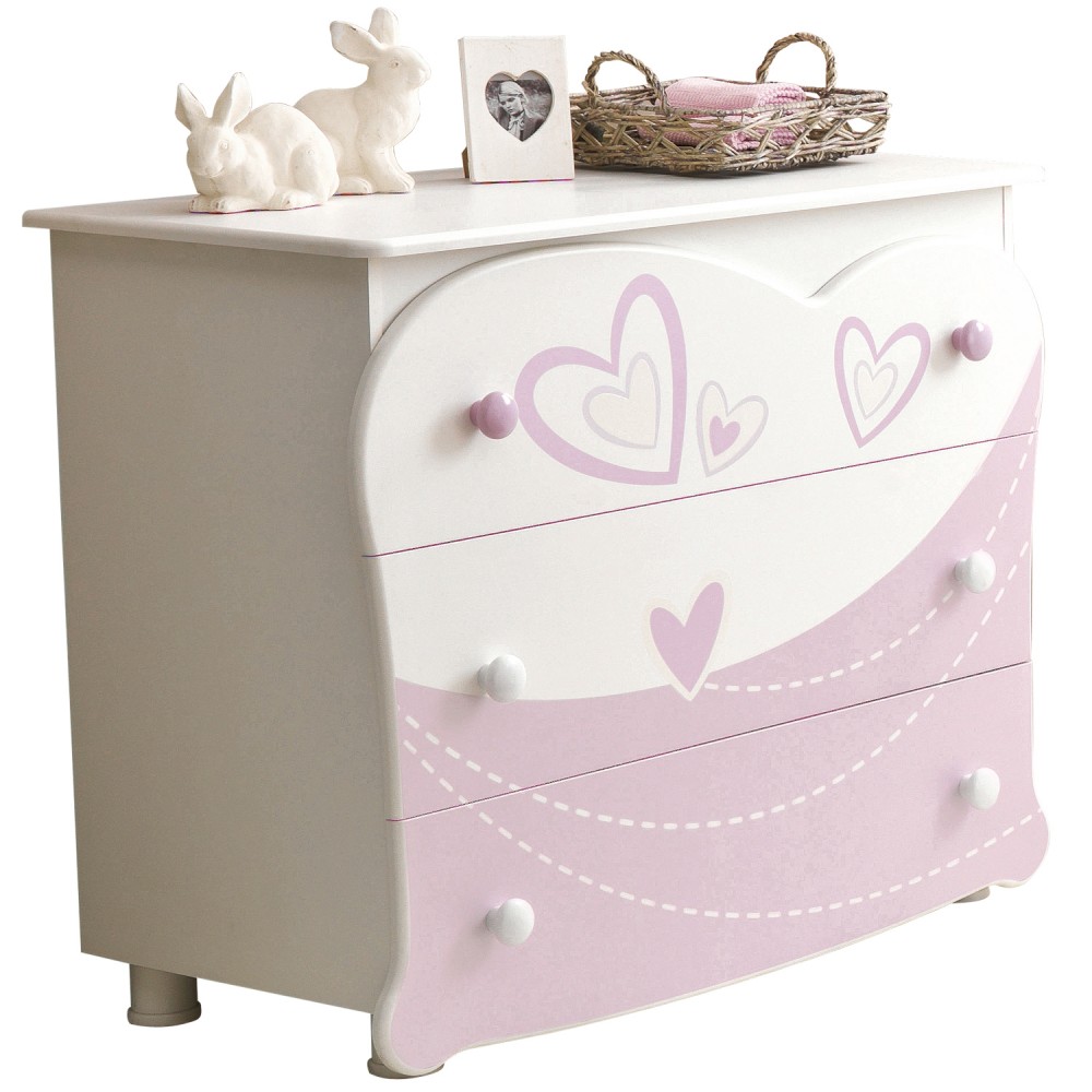 Детская комната Pali My Love Бельевой комод Pali My Love White Pink