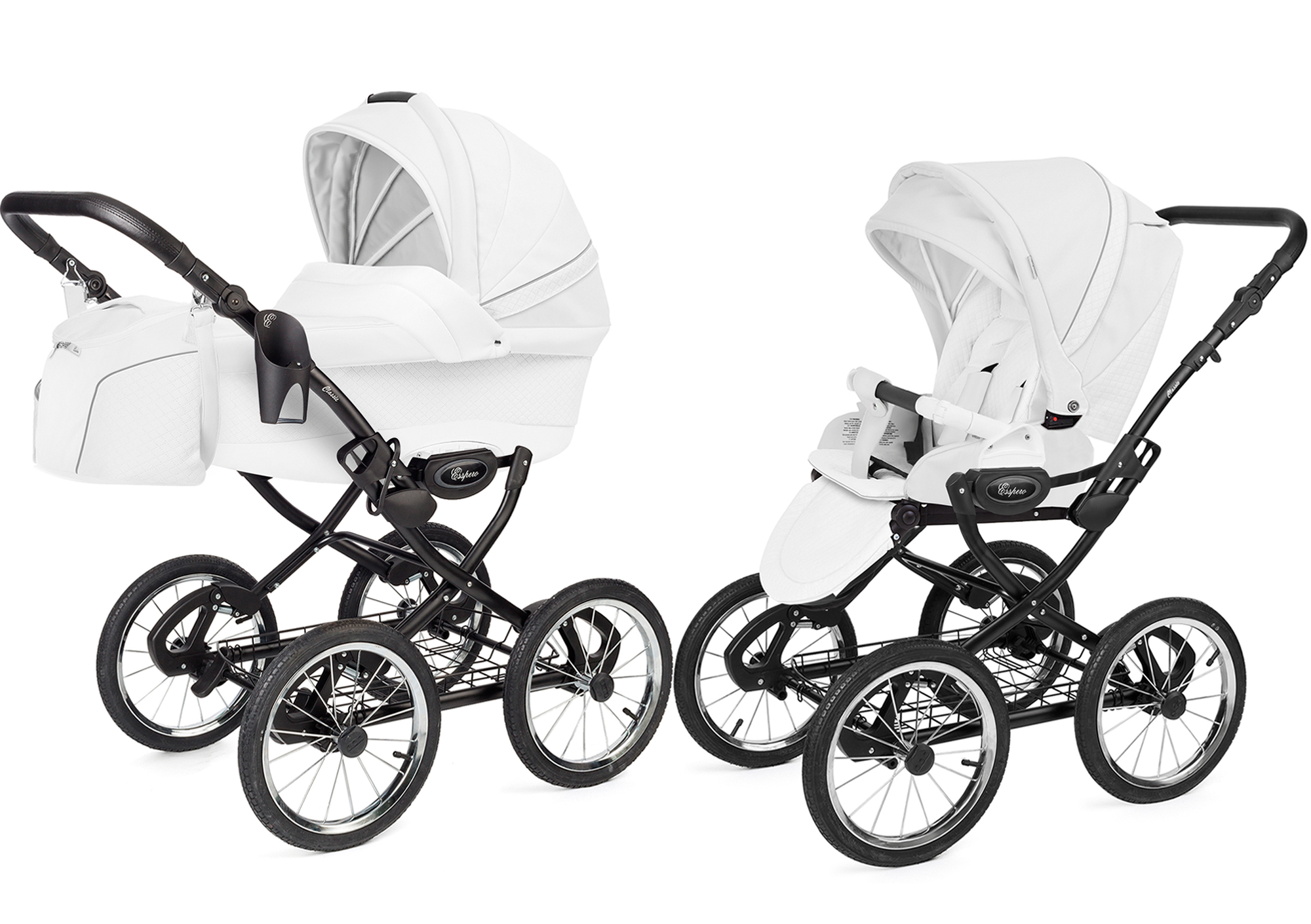 Коляска 2 в 1 Esspero Grand Classic (шасси Black) Nappa White