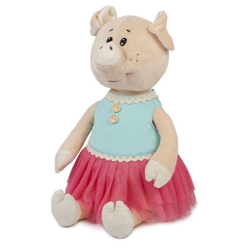 Мягкая игрушка Maxi Toys Свинка Даша в Ярком Платье 28 см