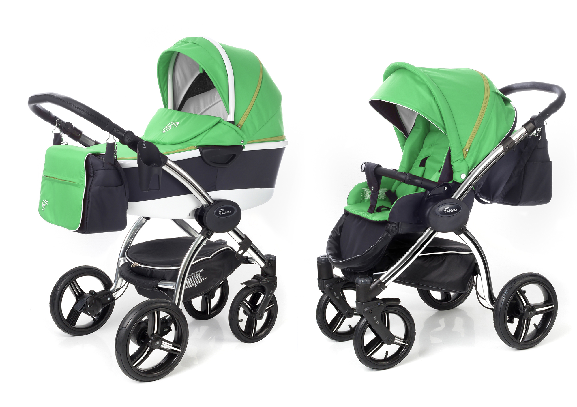 Коляска 2 в 1 Esspero I-Nova Alu (шасси Chrome) Green