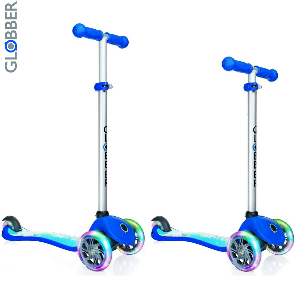 Самокат GLOBBER PRIMO Fantasy с 3 светящимися колесами ROCKET Navy Blue