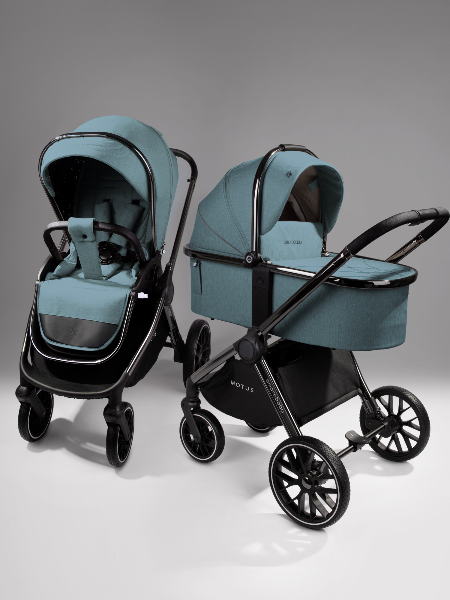 Коляска 2 в 1 Amarobaby MOTUS Бирюзовый V2