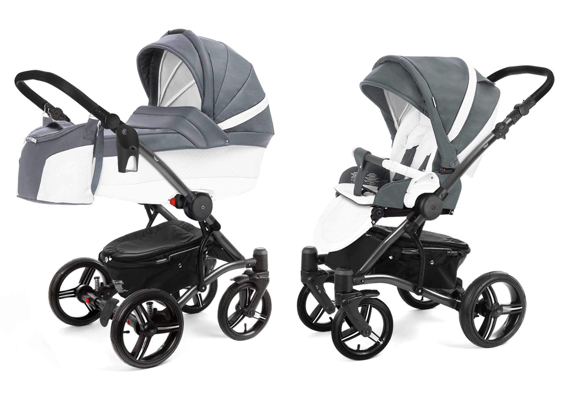 Коляска 2 в 1 Esspero Tour Leatherette (шасси Graphite) Nappa Blue Grey